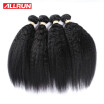 Allrun Brazilian Virgin Hair Kinky Straight 4 Bundles 100 Human Hair Weave Double Weft 100gPc