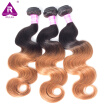 2 Tone Ombre Brazilian Body Wave Hair Color 1B30 100 Remy Human Hair Weave Bundles 10-26inch Light Brown Hair Weft Free Shipping