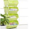 Barra verde estantes de cocina cesta de almacenamiento de verduras y frutas baño cuarto de baño cesta de almacenamiento caja de almacenamiento apilable 4 verde