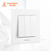 PowerSync ASWSCGS3T9 wall switch 86-type panel three-hole five-hole socket single control dual doorbell switch simple white