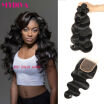 8a grade 3 bundles peruvian Virgin Hair With Closure bloomy hair product body wave With Closure peruvian virgin hair body wave