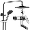 BSITN Boston bathroom shower set copper faucet shower three tap pressurized hand shower shower column B1611