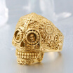 Mens Gothic Carving Ring Man Stainless Steel High Quality Detail Biker Skull Jewelry For Boy The Lord Of Ring