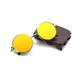 Classic Metal sunglasses Women round Retro gold frame flash mirror lens female fashion Oval eyewear Vintage UV400