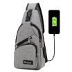 Men Casual Sling Bag Outdoor Travel Chest Shoulder Crossbody with USB charging port