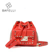 BAFELLI crossbody bags for women split leather tassel rivet bucket high quality shoulder bag 5 colors red bolsos mujer women bag