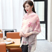 STORY Of SHANGHAI Ladies Woolen Scarf Warm & Warm Scarf Shawl Elegant Striped Pink