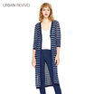 UR Women &39s Button Decorative Stripe Stripe Casual Knit Jacket WGE7R9DE2001 Blue S