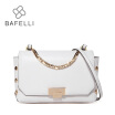 BAFELLI new arrival split leather shoulder bag vintage rivet chain flap for women crossbody bag white black women messenger bag