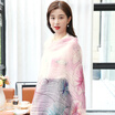STORY Of SHANGHAI Ladies Woolen Scarf Warm & Warm Scarf Shawl Elegant Striped Pink