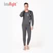 INTERIGHT thermal underwear male plus velvet thick jacquard thermal underwear deep linen gray L