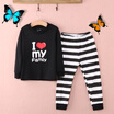 New Cute Baby Kids Girls Boys Soft Cotton Striped Pajamas Pyjamas Sleepwear Set
