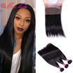 7A Grade Malaysian Virgin Hair 360 Lace Frontal Closure With Bundle Straight Lace Frontals Full Frontal Lace Closures