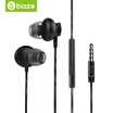 BIAZE Headset Ear With Wheat Wire Control Compatible Mobile Phone Computer Universal Game Music Sport Running Headphones For Andrews Apple E9 Obsidian Black