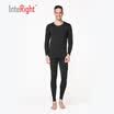 INTERIGHT autumn&winter clothing Qiuqi men base round neck thermal underwear suit black L