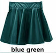 Leather Vintage Women Stretch High Waist Skater Flared Pleated Mini Skirt Dress