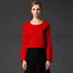 Marc Rebecca Slim Bundled Simple Sweater Trim Sweater Sweater 75009D Red L