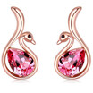 Austrian Crystal Stud Earrings For Women Rose Gold Color Earring Rhinestone Fashion Jewelry Friendship Party Gift 21449