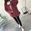 sustory women 2017 autumn&winter models Korean sweater coat retro loose long sleeves long section knitted cardigan SRSU109 brick red uniform