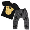 Infant Newborn Baby Boy Girl Mickey Cotton T-shirt TopsPants Outfits Set 0-5 Y