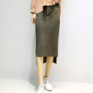 City plus CITYPLUS 2017 autumn&winter new women&39s fashion in the long section of high waist pants plush skirt skirt CWQZ178558 black L