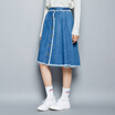 Semir cowboy half-length skirt female women&39s fashion trend tassel flank single-row multi-button A-type skirt 19316200109 cowboy light blue L