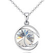 Moon Pendant Necklace For Women Fashion Jewelry Austrian Crystal White Gold Color Necklace Friendship Party Gift 26490