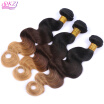 QDKZJ Seven Hair Body Wave Ombre Brazilian Human Non Remy Hair 1B 4 27 Honey Blonde Color Ombre Hair Extensions 1 Pie