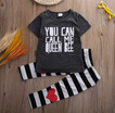 Toddler Kids Baby Girls Quoted Outfit Clothes T-shirt TopsLong Pants 2pcs 1 set