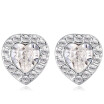 Grace Clear Austrian Crystal Silver Color Stud Earrings Jewelry For Women Heart Earings Fashion Jewelry 24982