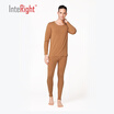 INTERIGHT Qiuyi Qiuqi Men New round neck underwear basic thermal underwear set brown yellow L