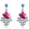 High Quality Red Austrian Crystal Flower Earrings For Women Classic Fashion Drop Earrings Party Gift 26217