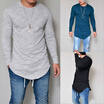 New Men Casual T Shirt Cotton Long Sleeve O-Neck Silm Fit T-shirt Mens Fashion Solid Color Tshirt Mens Clothing S-3XL