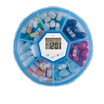 Vilscijon dimensional Jane intelligent medication reminder seven grid electronic timer small pill box for the elderly to take medicine a week sub-kit blue ring version 8308