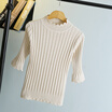 Women High Collar Sweaters Slim Warm Bottoming Sweater Knitted Pullover