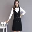 Markentsee 2017 new women&39s autumn dress skirt elegant Korean version of the V-neck long paragraph sweet fashion Korean version of the tide yzOMN9167 black XL