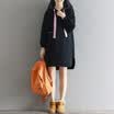 City plus CITYPLUS 2017 autumn&winter new women&39s art wild hit the color hooded sweater in the long paragraph loose casual plus cashmere dress CWQZ179369 black L