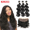 Brazilian Body Wave With Closure13x4 Ear To Ear Lace Frontal Closure With BundlesBrazilian Virgin Hair With Closure Human Hair