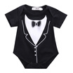 NEW Newborn Baby Girl Boy Tuxedo Bodysuit Romper Jumpsuit Bag Pearl One-pieces