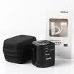 Britishman Etman Travel Set Obsidian black multi-country universal socket converter triple data line 1M Malaysia Bali Japan United States British standard European standard German standard