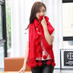 STORY Of SHANGHAI Ladies Woolen Scarves Warm autumn&winter warm solid shawl dark red