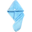 Sanli Super soft strong water absorbent dry hair cap 25x67cm portable quick-drying towel blue
