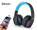 Over-ear Headphone Wireless Bluetooth Q2 Headset Foldable Built-in Microphone Cool LED with 35 mm Audio Cable for Smartphones