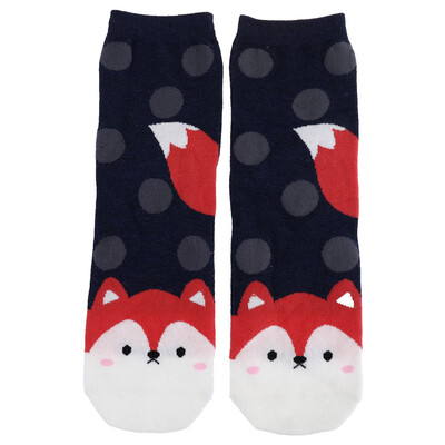 New Fashion Women Cotton Cute Socks Cartoon Cat And Dogs Paws With Dots Happy Funny Socks Woman