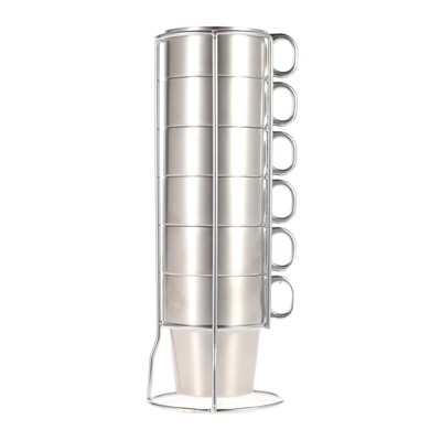 7PCS Double-layer Stainless Steel Coffee Tea Cup Set Thick Drink Mugs with Storage Shelf
7PCS Double-layer Stainless Steel Coffee Tea Cup Set Thick Drink Mugs with Storage Shelf