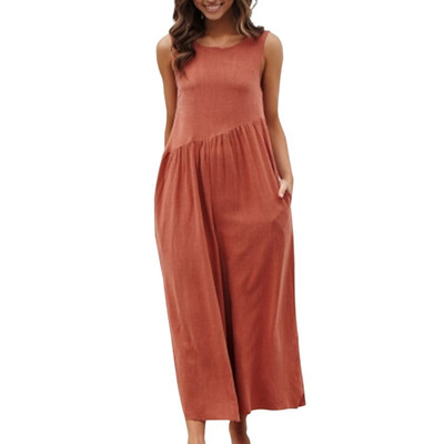 Jumpsuit Womens rompers summer new solid color sleeveless round neck vadim casual simple jumpsuit Combinaison Femme
Jumpsuit Womens rompers summer new solid color sleeveless round neck vadim casual simple jumpsuit Combinaison Femme
