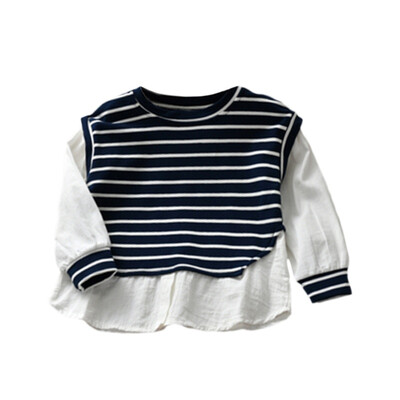 Children Clothing Girls Comfortable Sweater Stripe Two Piece Stitching Long Sleeve Round Collar Cotton Casual Summer Tops
Children Clothing Girls Comfortable Sweater Stripe Two Piece Stitching Long Sleeve Round Collar Cotton Casual Summer Tops