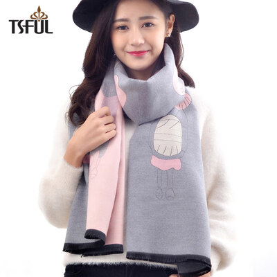 Tsful scarf female winter shawl autumn winter bib dual-use warm printing Korean fashion cloak TSO627WJA robot light gray powder
Tsful scarf female winter shawl autumn winter bib dual-use warm printing Korean fashion cloak TSO627WJA robot light gray powder