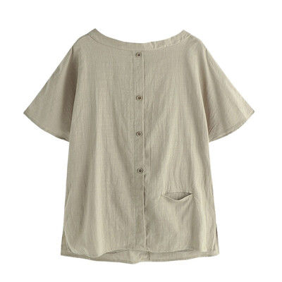 Vintage Cotton Blouse Tops 2019 Summer Women Blouses Short Sleeve Buttons Casual Shirt Pockets Patchwork Loose Blusas Oversized
Vintage Cotton Blouse Tops 2019 Summer Women Blouses Short Sleeve Buttons Casual Shirt Pockets Patchwork Loose Blusas Oversized