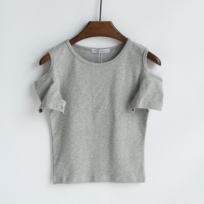 Simple Solid Color Sexy Cold Shoulder T Shirt Women O-Neck Short Sleeve Short Tshirt Slim Cozy Wild Tee Shirt Femme 2019 New
Simple Solid Color Sexy Cold Shoulder T Shirt Women O-Neck Short Sleeve Short Tshirt Slim Cozy Wild Tee Shirt Femme 2019 New
